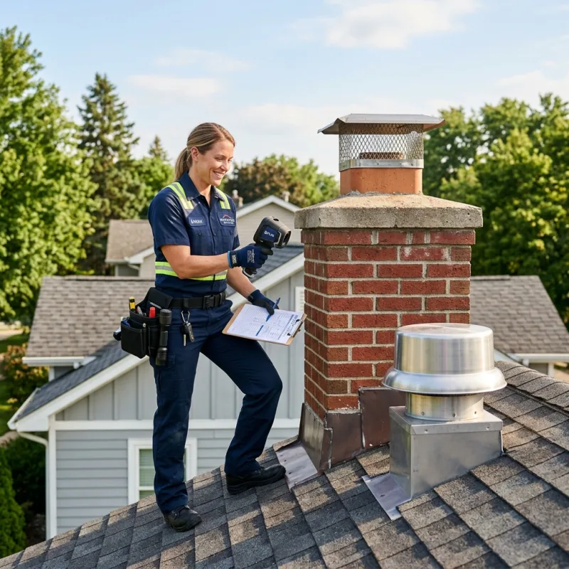 Technician inspecting a Williams Landing roof cavity and ductwork for a dead bird